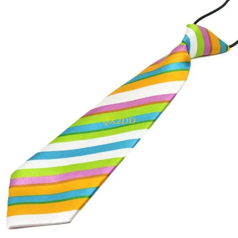 QX2D Elástico corbata elástica Rainbow Stripes leopardo impresión para niños
