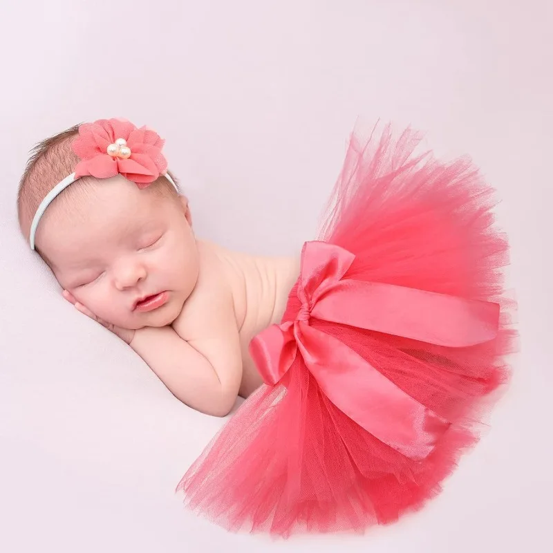 Conjunto de vestido tutú y diadema de flores para bebé - imagen 4