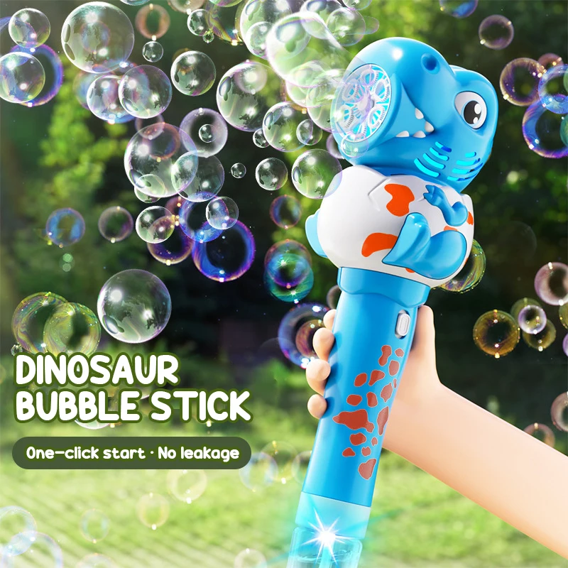 Máquina de burbujas portátil dinosaurio con luces LED para niños - imagen 5