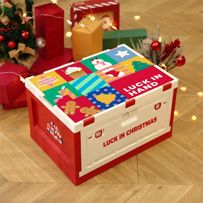 Silla plegable infantil con temática navideña y almacenaje
