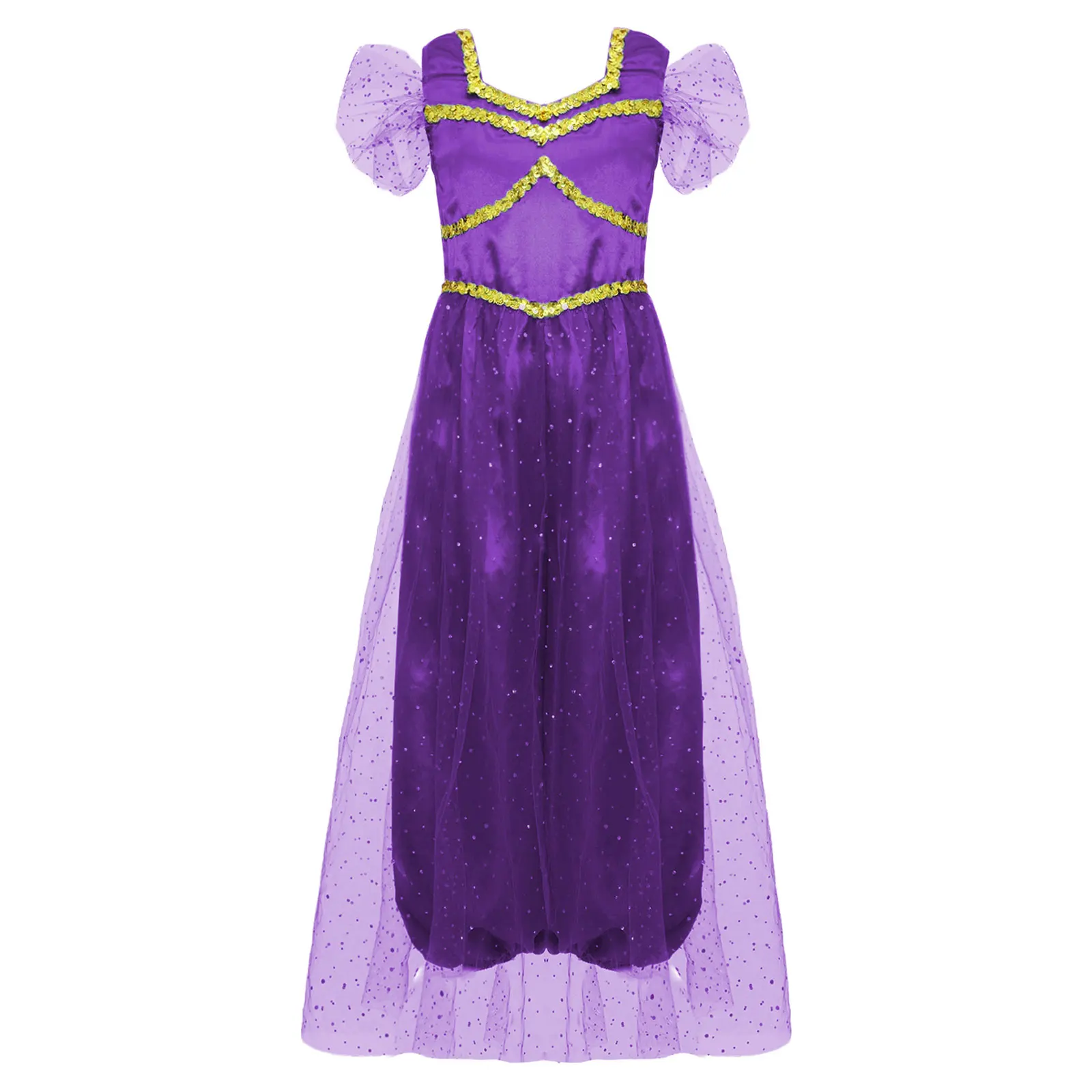 Disfraz de princesa Jasmine con lentejuelas para niñas - imagen 4