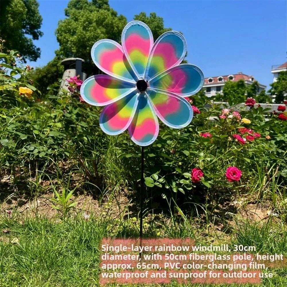 Molino de viento de girasol giratorio con colores cambiantes brillantes - imagen 3