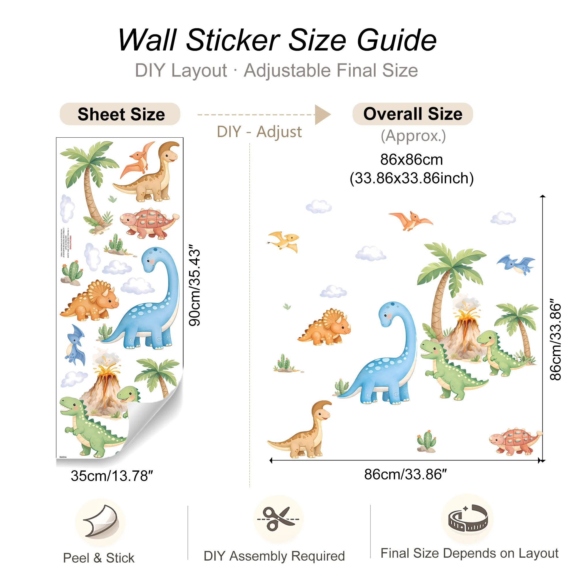 Pegatinas de pared dinosaurios jurásicos desmontables para niños - imagen 4