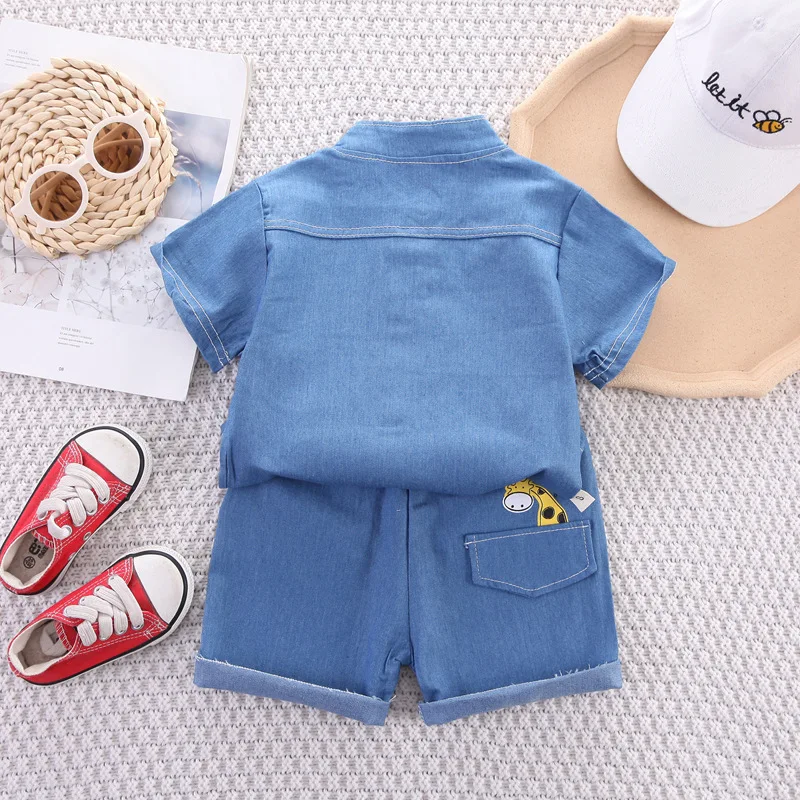 Conjunto de verano para niños – Camisa y shorts de algodón natural - imagen 4