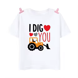 Camiseta de tractor para niño – Estampado San Valentín
