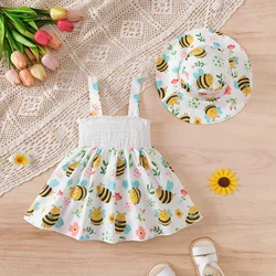 Conjunto veraniego abeja: vestido sin mangas y sombrero de sol