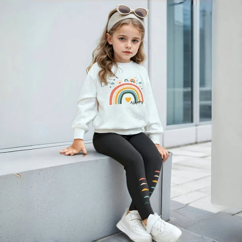 Conjunto niña manga larga arcoíris - ropa deportiva invierno - imagen 3