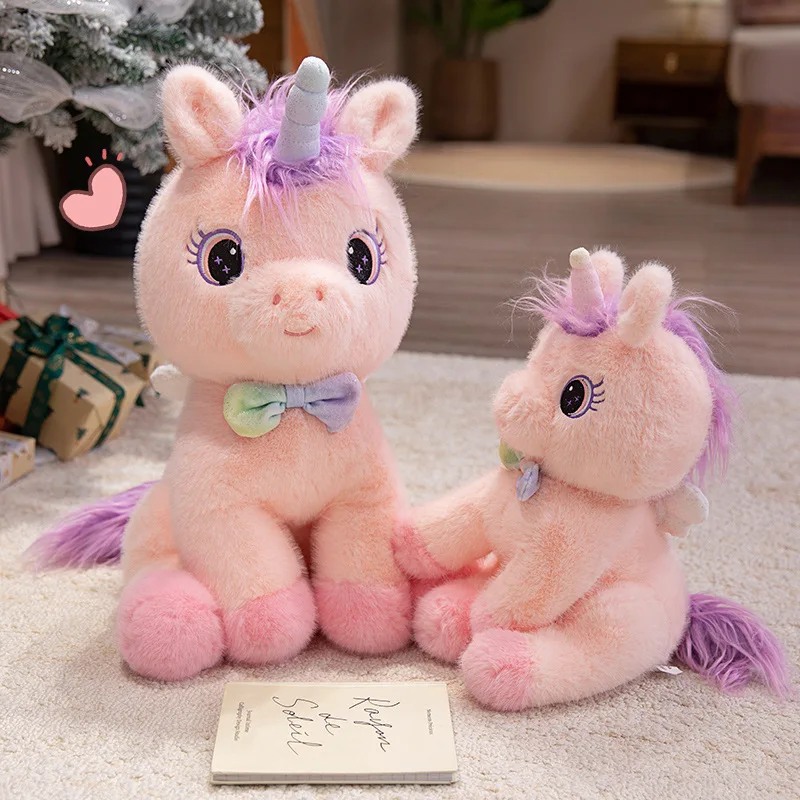 Peluche unicornio arcoíris con alas, almohada angelical - imagen 5