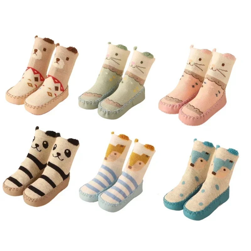 Calcetines de invierno para bebés con suela antideslizante y motivos animales - imagen 2