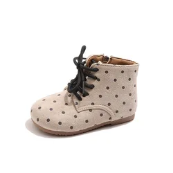 Zapatos antideslizantes de gamuza para bebé – estilo retro