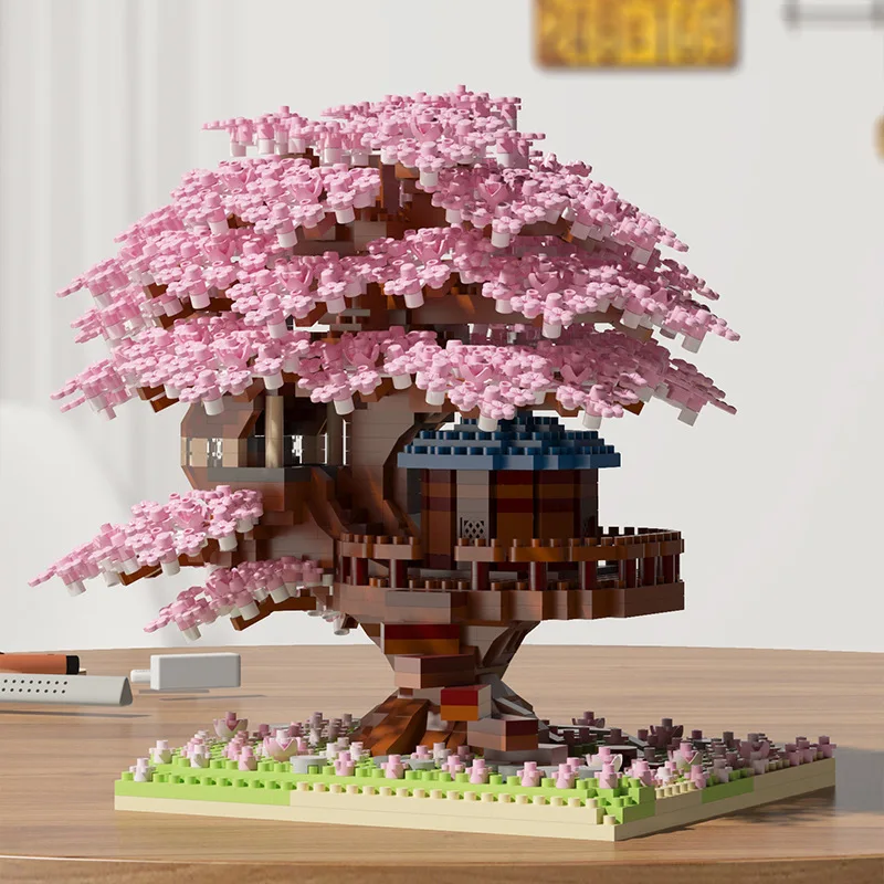 Microbloques de construcción con flores, árbol y casa para niños - imagen 5