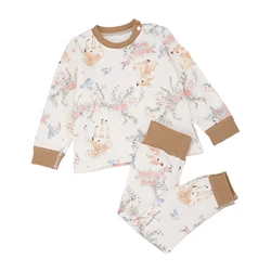Conjunto pijama bebé térmico de algodón, manga larga