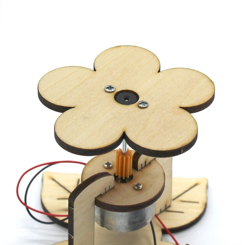 Coche solar de madera con flores – Experimento físico infantil - imagen 2