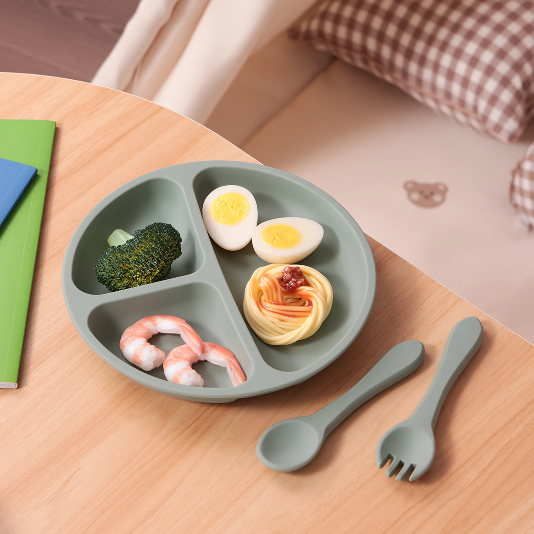 Juego de alimentación para bebé con plato succión sin BPA - imagen 3