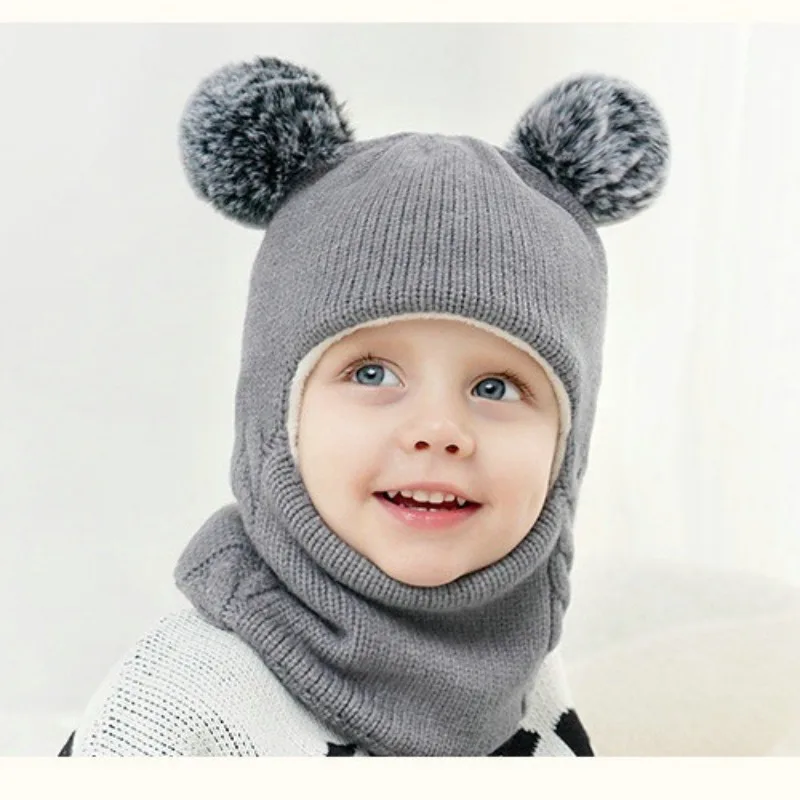 Gorro de invierno lana para niños con orejeras integradas - imagen 4