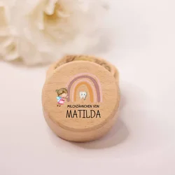 Caja de dientes de leche personalizada en madera - Regalo para niña