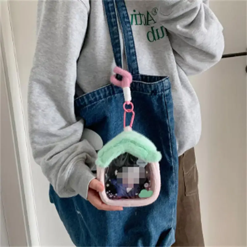 Bolsa transparente de PVC con forma de casa para muñecas - imagen 3