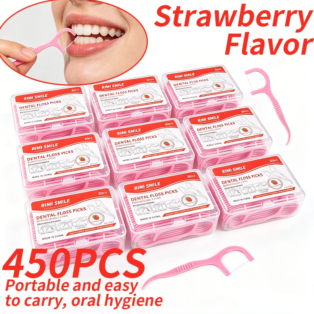 Palillos de hilo dental ultrafinos con sabor a fresa, sin daños - imagen 2