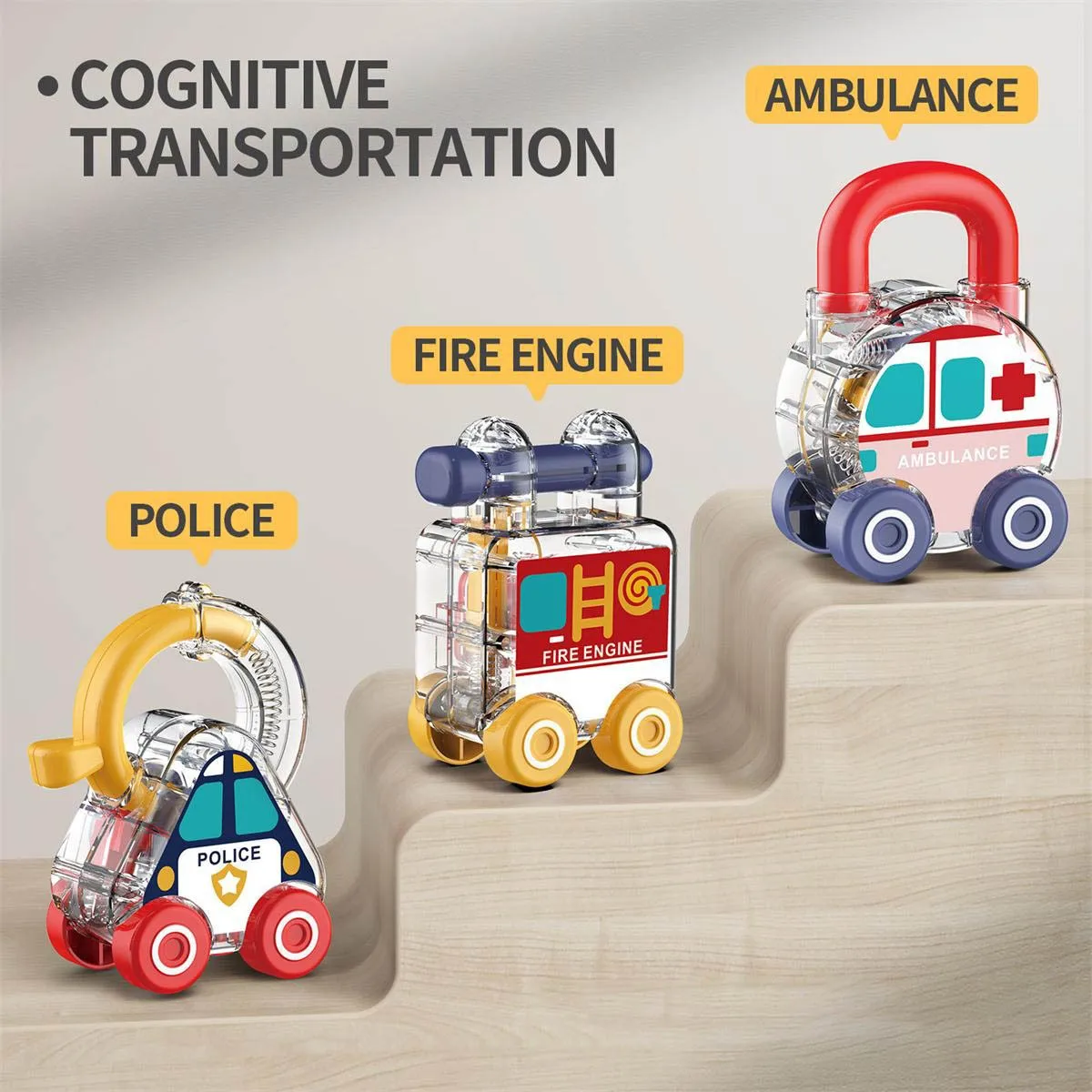 Juguete Montessori de llaves para aprender en coche y tren - imagen 2