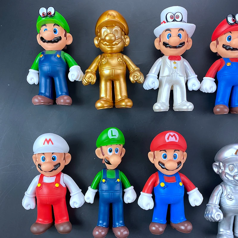 Figura de acción Super Mario y Luigi, estilo anime, regalo niño - imagen 4