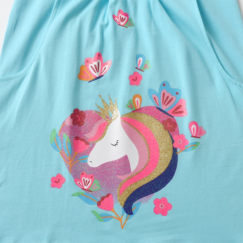 Diseños variados de vestidos DXTON con corazón y unicornio