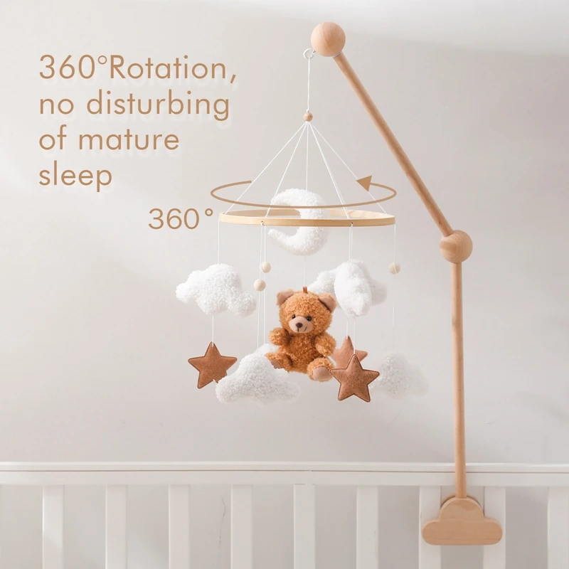 Móvil de cuna con osito de peluche y música suave - regalo bebé - imagen 5