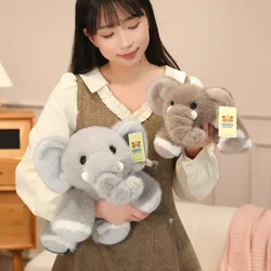 Peluche de elefante gris suave y esponjoso, regalo infantil