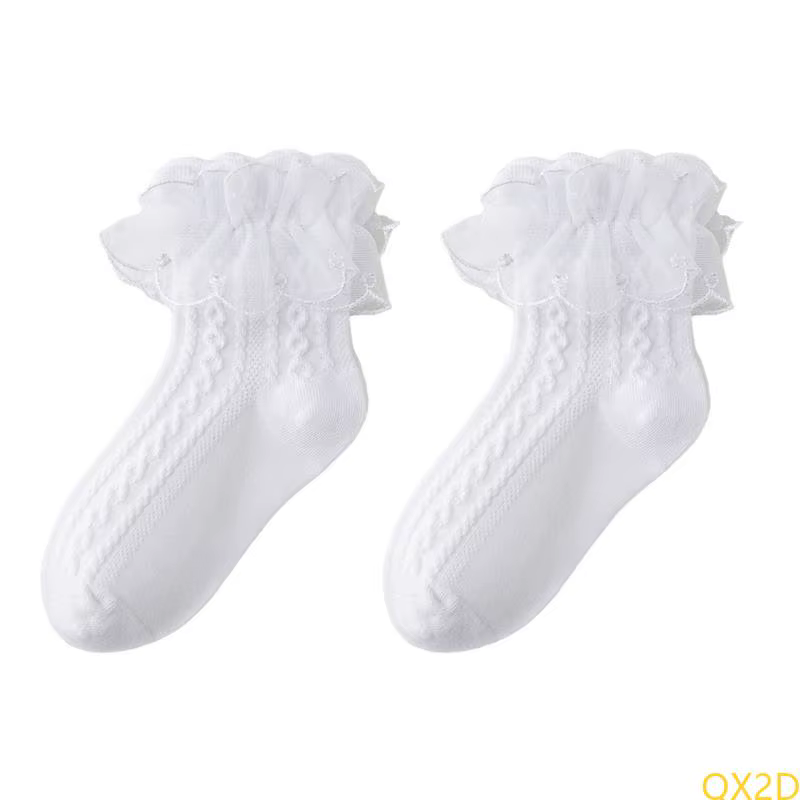 Calcetines blancos de encaje para niña