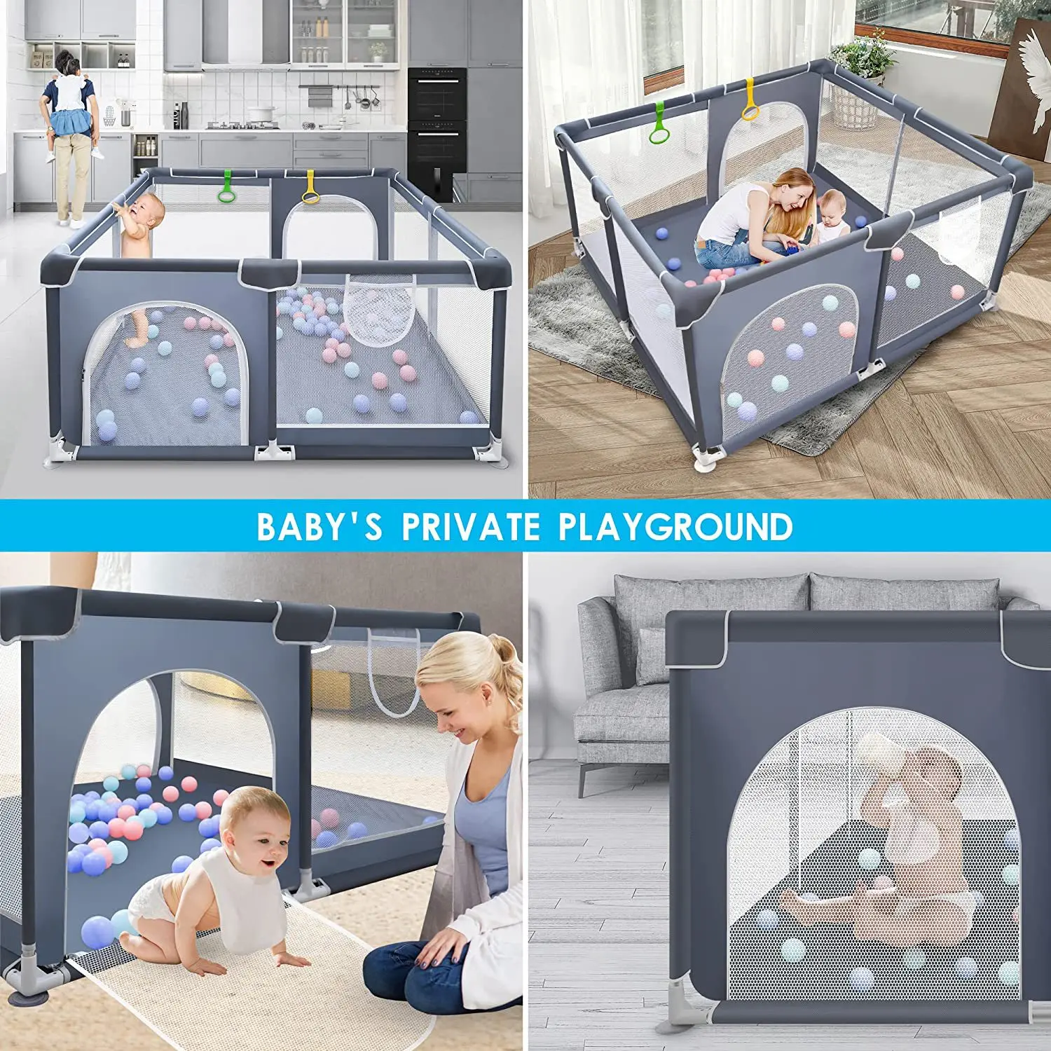 Parque infantil acolchado para bebés – Protección suave y segura - imagen 2