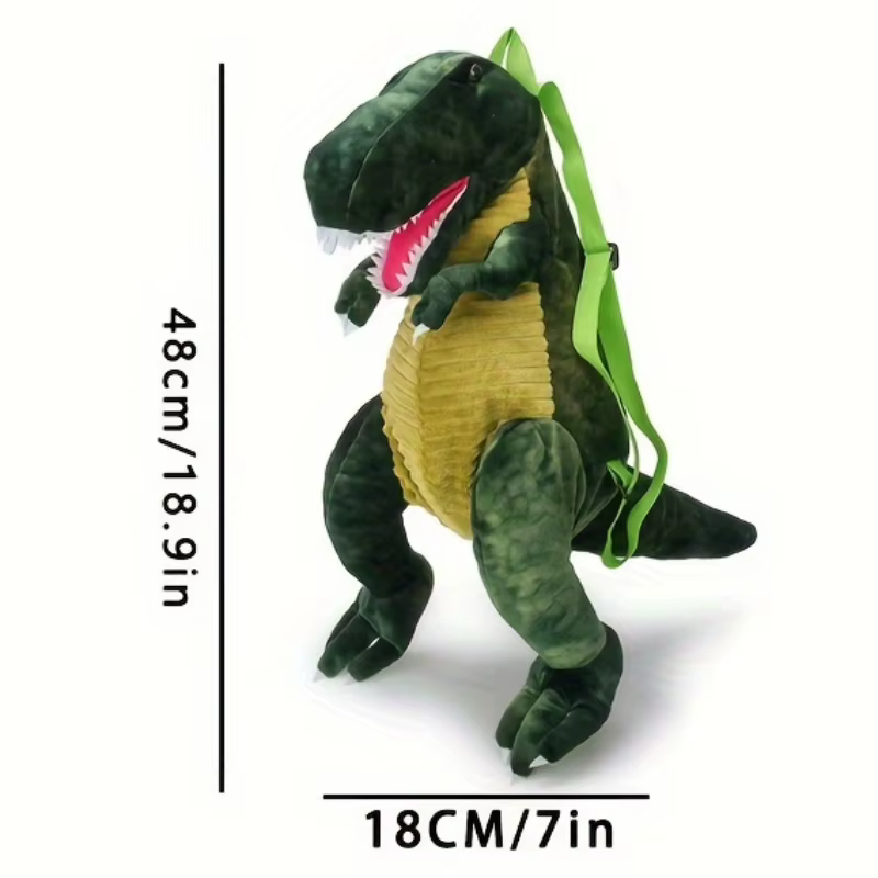 Mochila dinosaurio T-Rex de felpa para niños – correas ajustables - imagen 4