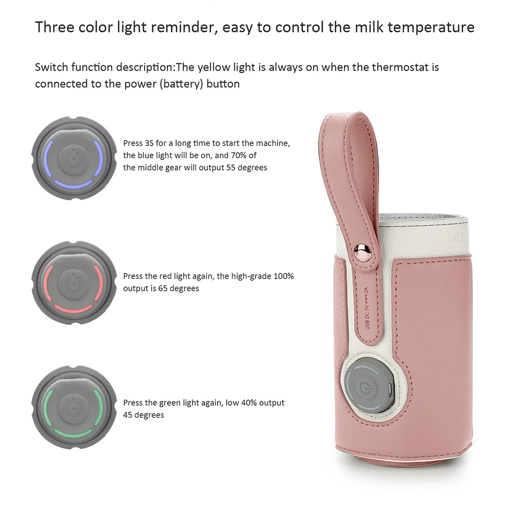 Bolsa calentadora de biberones USB con control térmico