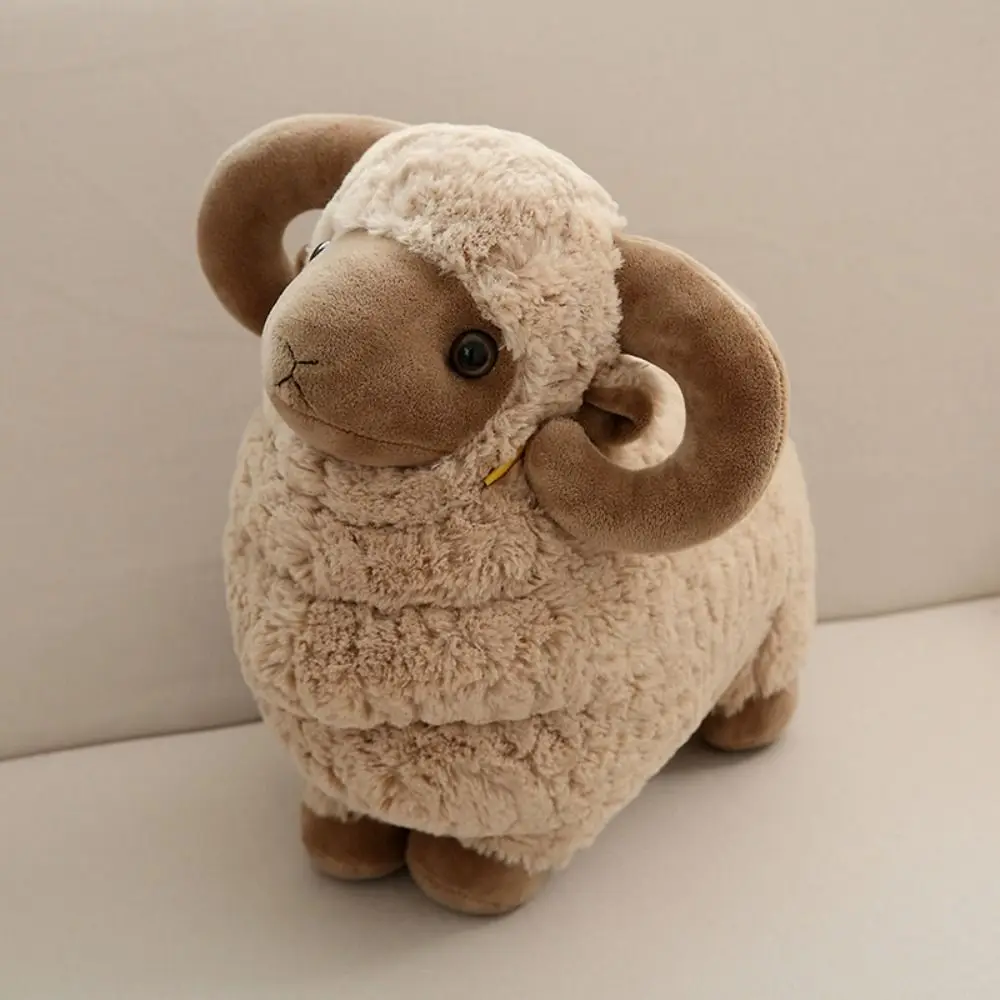 Peluche de oveja con grandes cuernos, suave y tierno para niño - imagen 5
