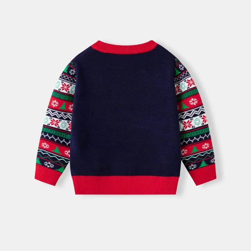 Jersey de Navidad manga larga con cuello redondo infantil para niños - imagen 3