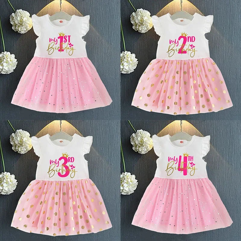 Vestido princesa para niña – Manga voladora para fiestas de cumpleaños - imagen 4