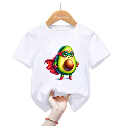 Camiseta manga corta con estampado floral de aguacate para niño