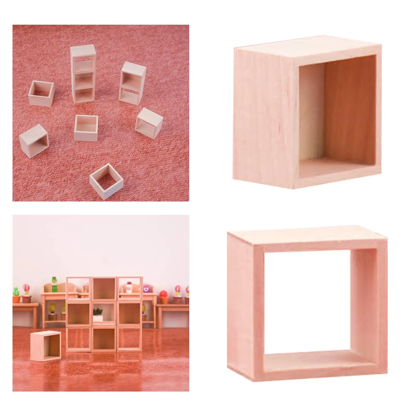 Estantería de pared para casa de muñecas con estantes de rejilla