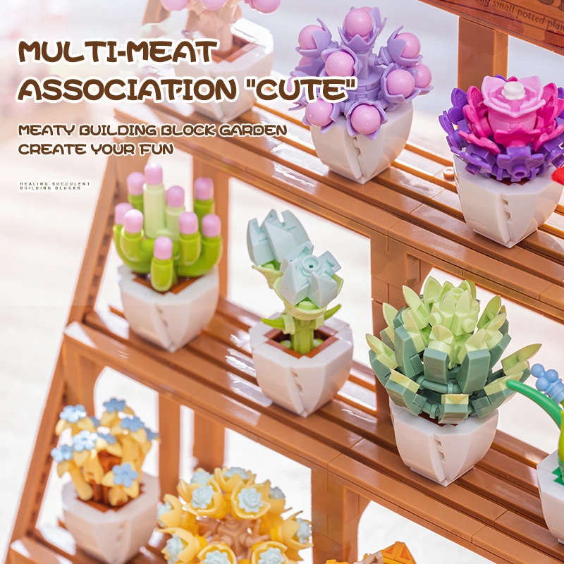 Bloques de construcción de flores y plantas en maceta para niños - imagen 4