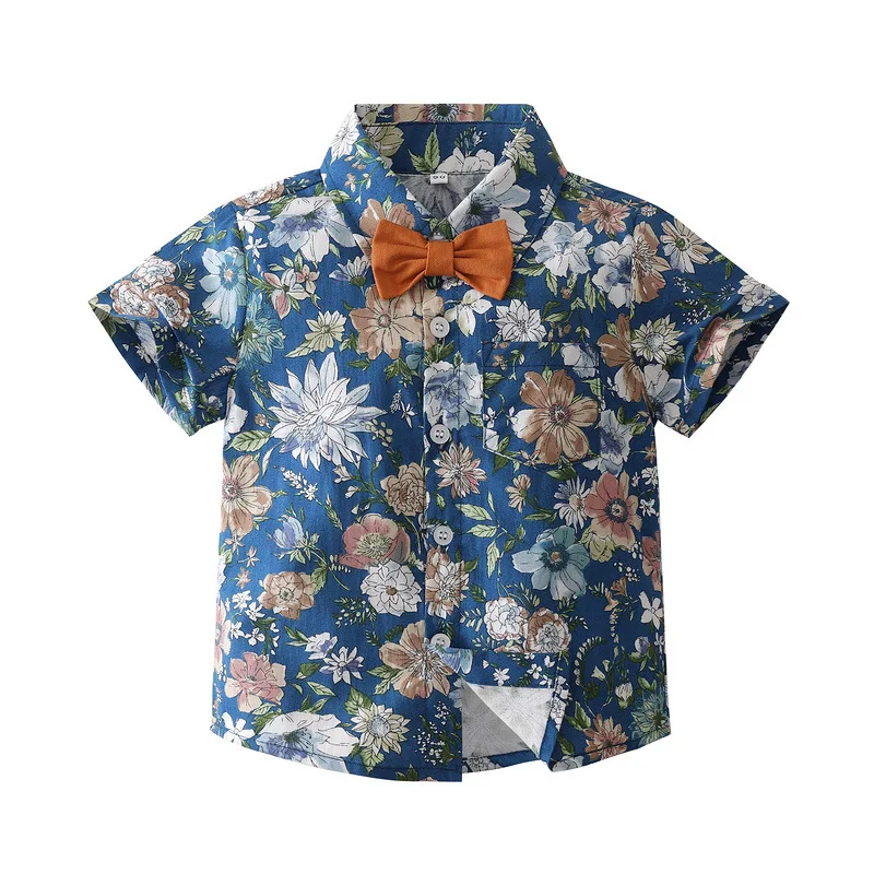 Conjunto playa floral - camiseta manga corta y shorts estilo coreano - imagen 4