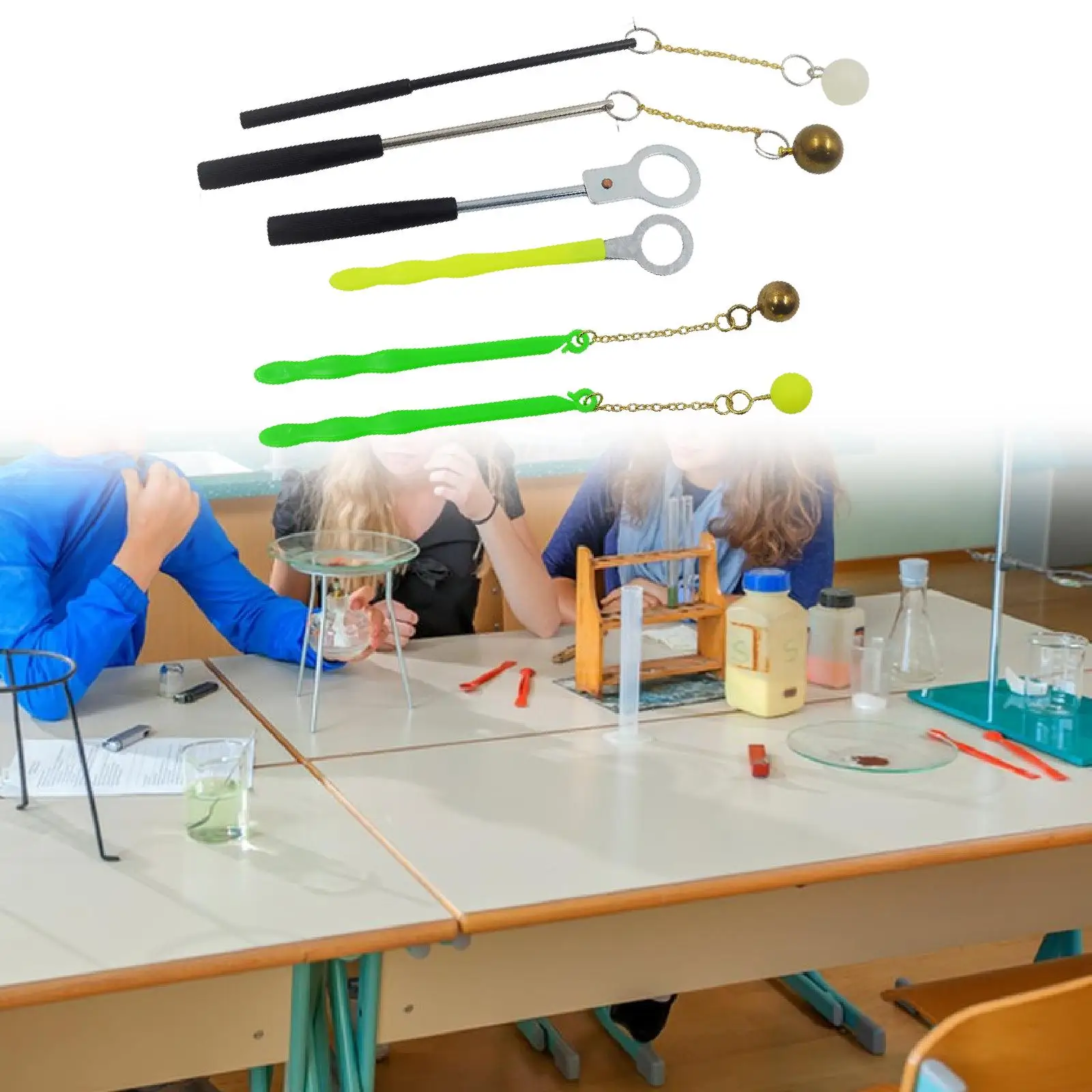 Kit de experimentos de expansión térmica con anillos y bola