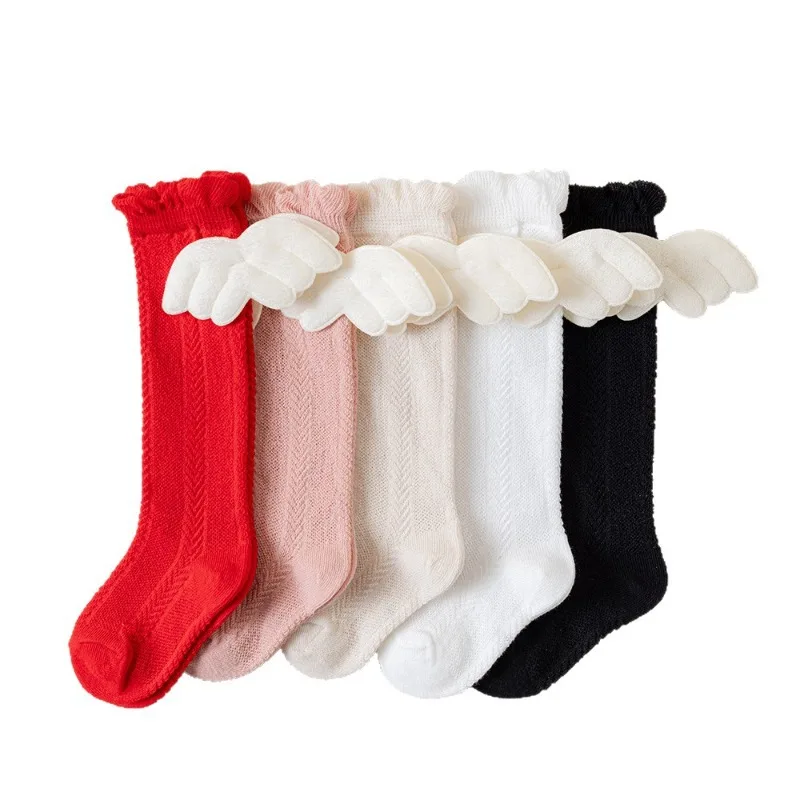 Calcetines de rodilla en algodón suave para niñas – estilo princesa