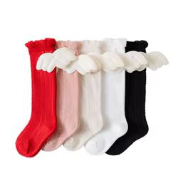 Calcetines de rodilla en algodón suave para niñas – estilo princesa