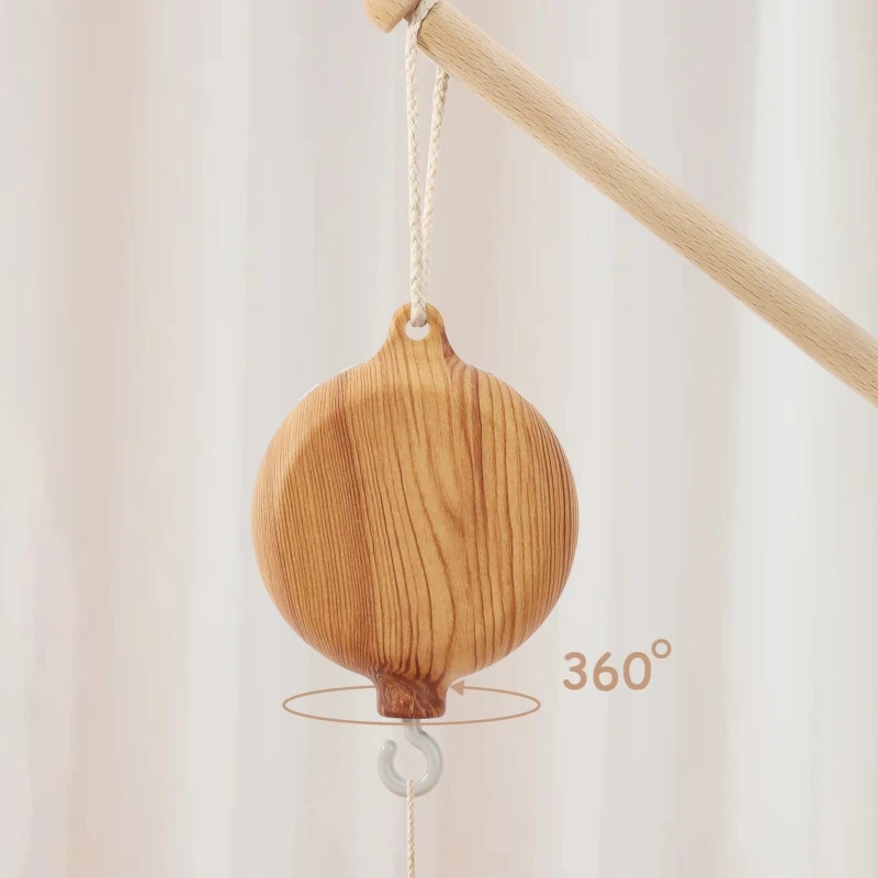 Campana para cuna caja de música giratoria colgante en madera infantil - imagen 5
