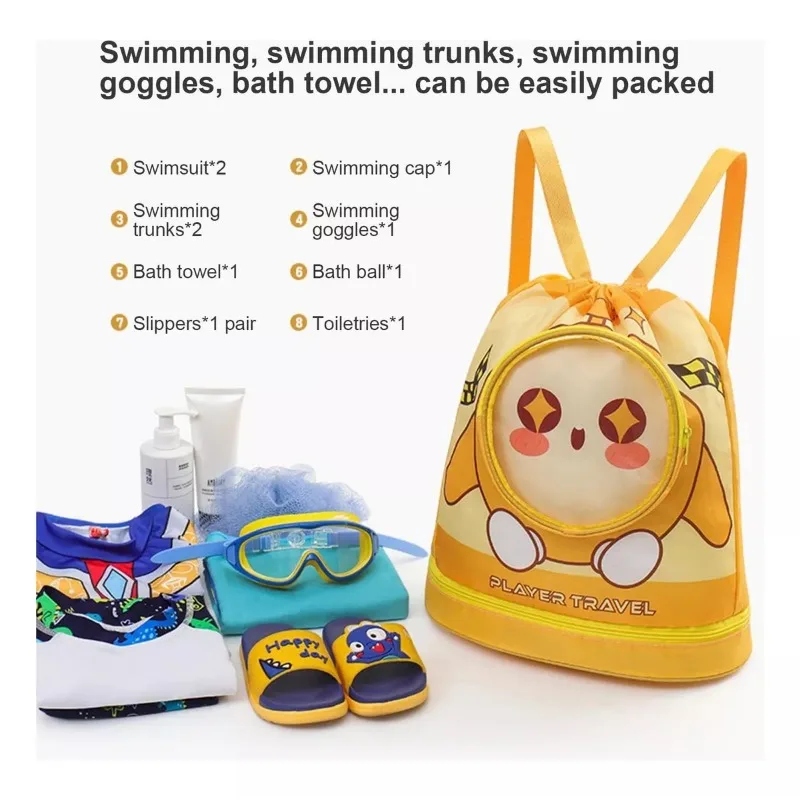 Mochila impermeable con cordón para piscina y playa infantil - imagen 3
