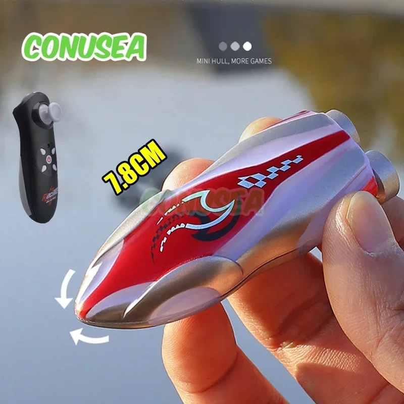 Barco teledirigido acuático 360° con luz LED para piscina