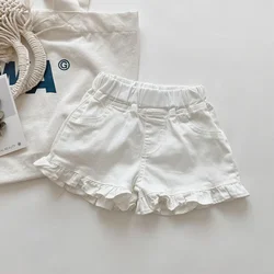 Pantalones cortos para niña con cintura elástica y volantes verano