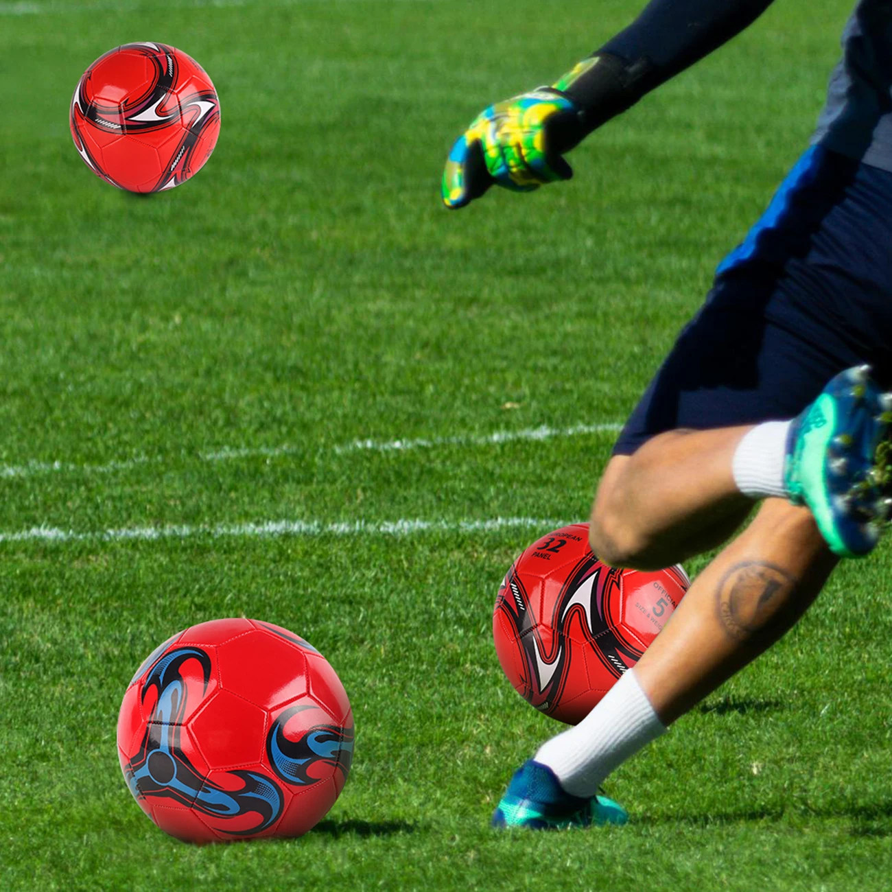Balón inflable rojo en uso durante entrenamiento