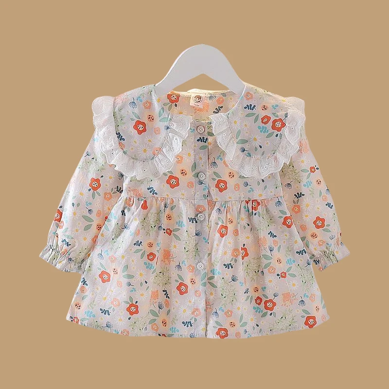 Vestidos florales de manga larga para bebé y niña – Primavera - imagen 3