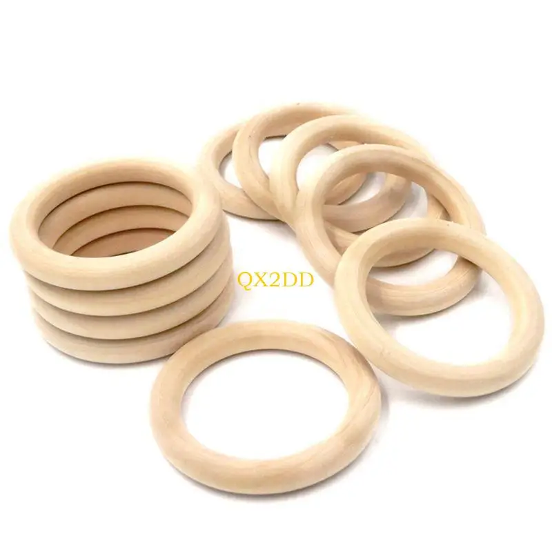 Anillo de dentición de madera natural para bebés, seguro y apto diario - imagen 3