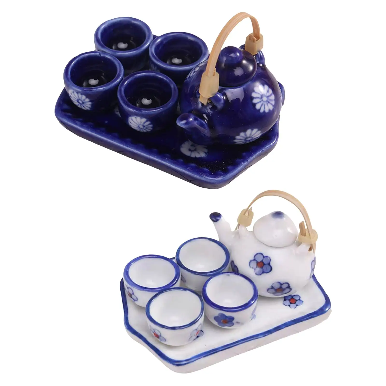 Juego de té cerámica miniatura para muñecas, vajilla - imagen 5