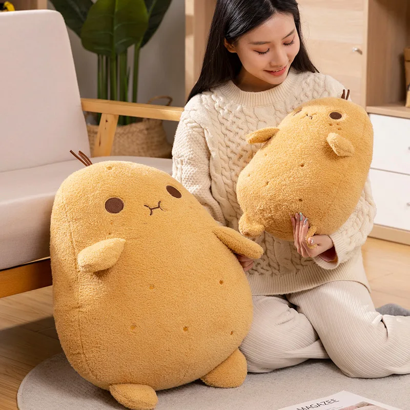 Almohada tipo peluche con forma de patata amarilla infantil suave - imagen 5